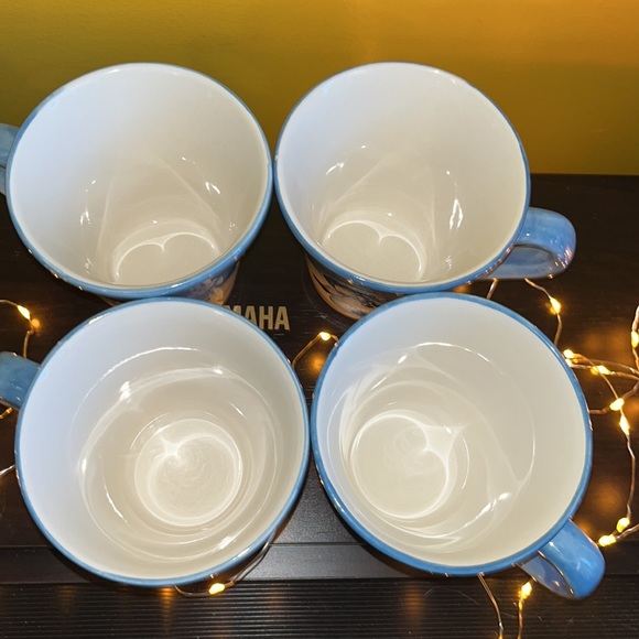 Set of 4 Hidden Valley Hand Painted Cambridge Potteries collection snowmen mugs - Picture 5 of 12